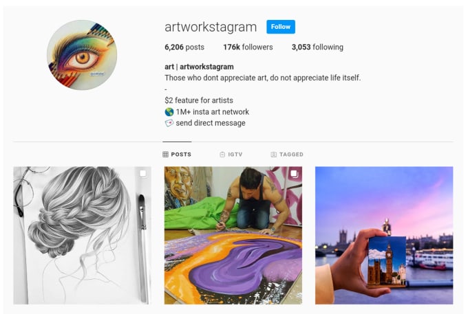 Gig Preview - Shoutout your art on my 500k instagram art network