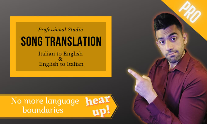 Gig Preview - Translate your english or italian song