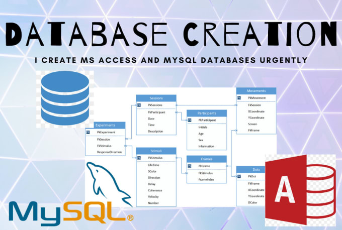 Gig Preview - Create ms access and my sql database