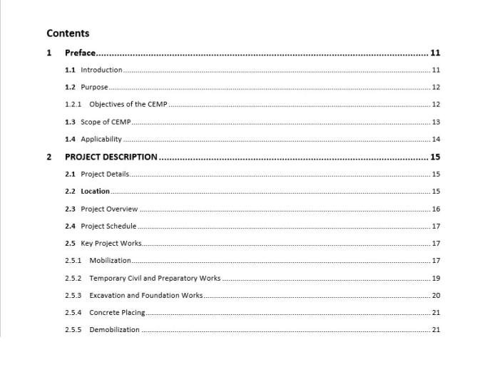 Gig Preview - Make edit review cemp  environmental sustainability management plan for projects