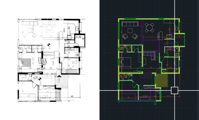 Gig Preview - Redraw your physical plan or PDF plan to autocad