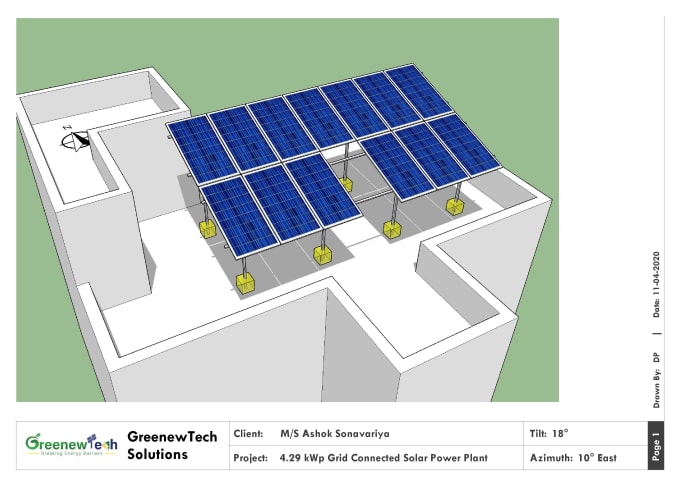 Gig Preview - Design 3d solar pv power plant layout