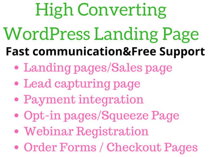 Gig Preview - Create wordpress landing page or sales funnel