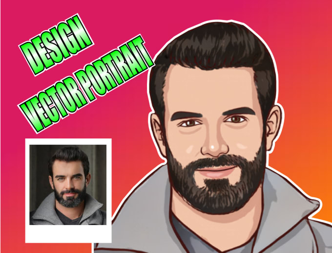 Gig Preview - Design vector portrait of your picture in cartoon style