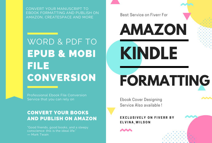 Gig Preview - Format book for amazon kindle epub and mobi