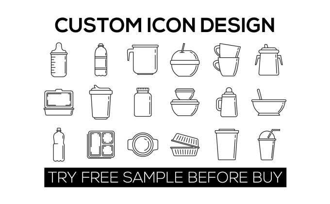 Gig Preview - Design custom icon for product with outline line art style