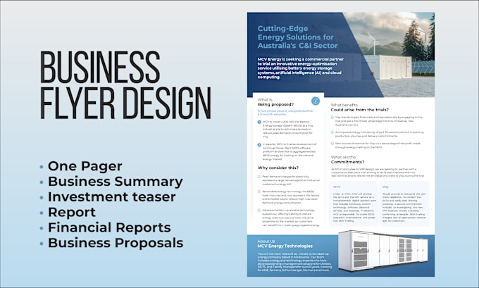 Gig Preview - Design business flyer, one pager, executive summary