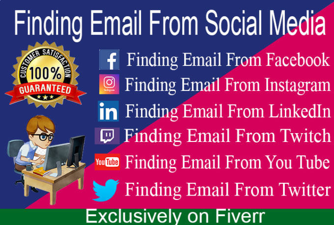 Gig Preview - Do lead generation email finding from social media in 1 day