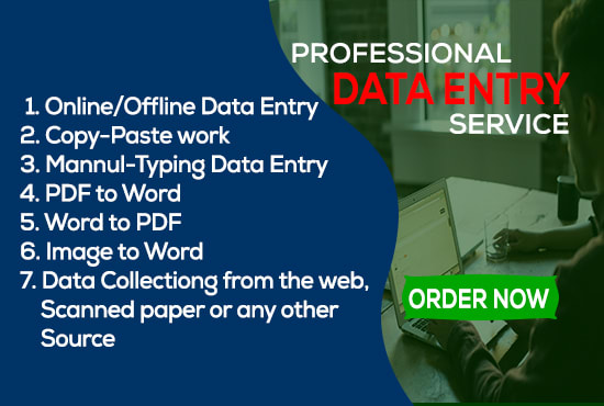 Gig Preview - Assist with data entry, copy paste, PDF to word, admin tasks professionally