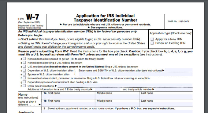 Gig Preview - Quickly prepare your US itin w7 form and ein application