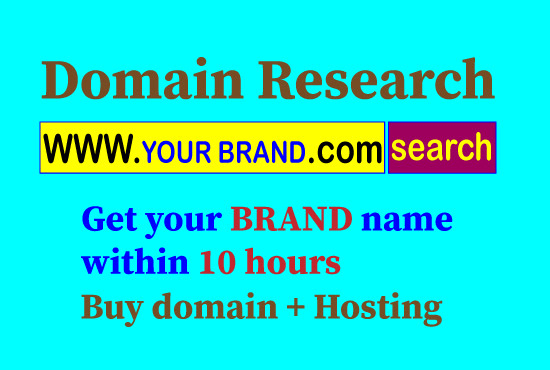 Gig Preview - Research your brand domain with free hosting