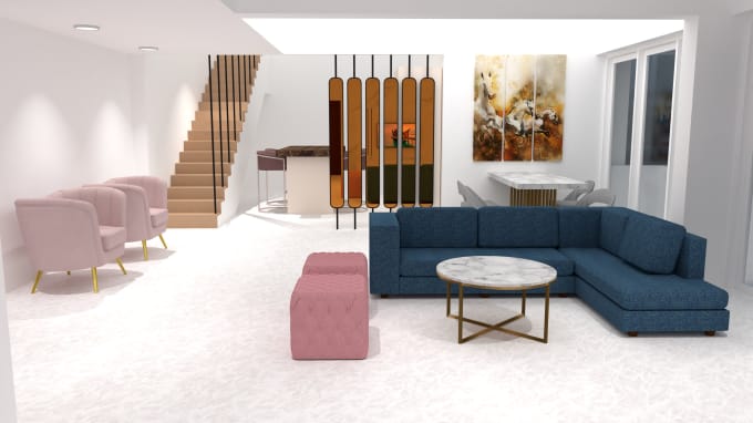 Gig Preview - Do interior design and 3d modeling with realistic rendering