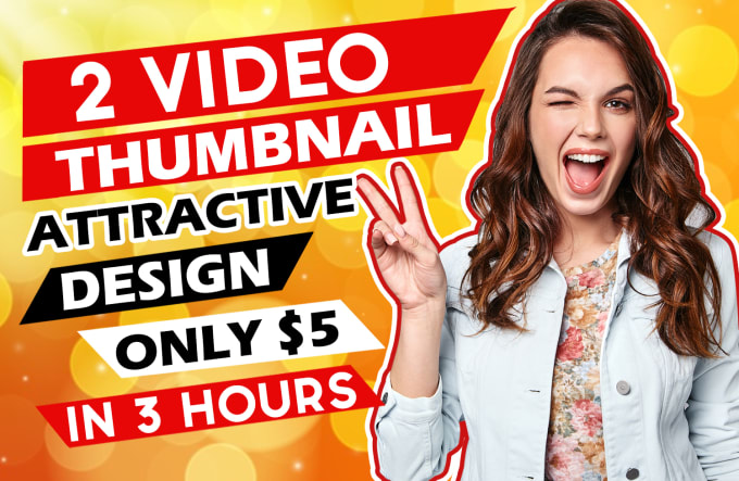 Gig Preview - Design 2 amazing youtube thumbnail in 3 hours