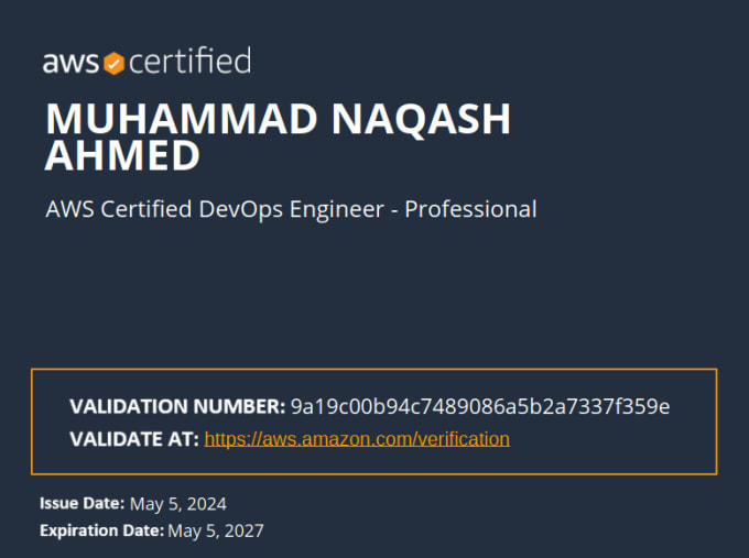 Gig Preview - Be your certified AWS devops engineer