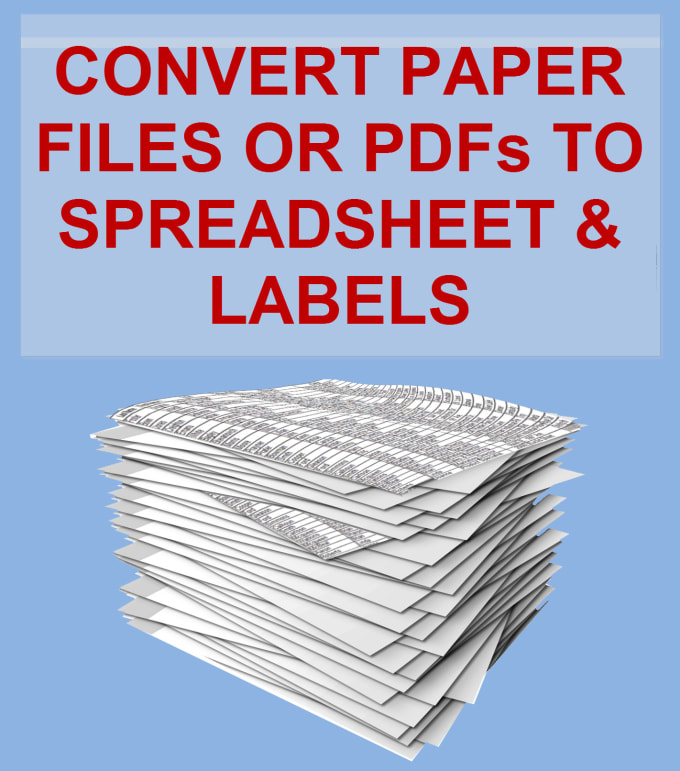 Gig Preview - Convert or mail merge paper or PDF files to spreadsheet