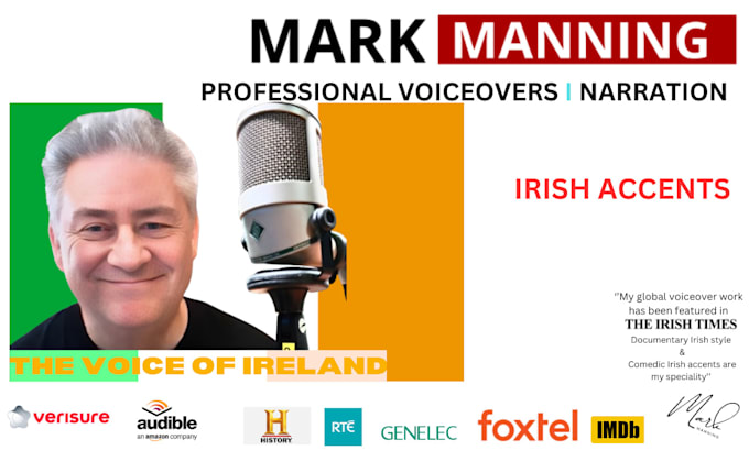 Gig Preview - Record a natural, professional irish voice over fast