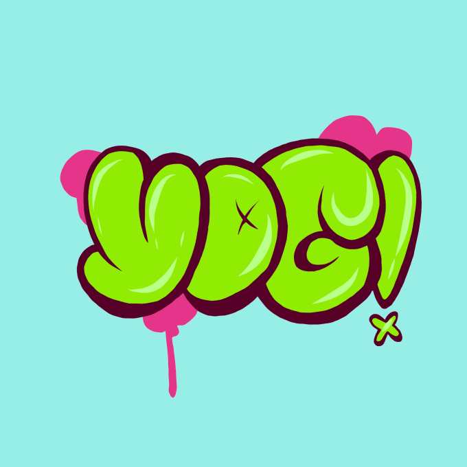 Gig Preview - Create an amazing slime bubble graffiti type for you