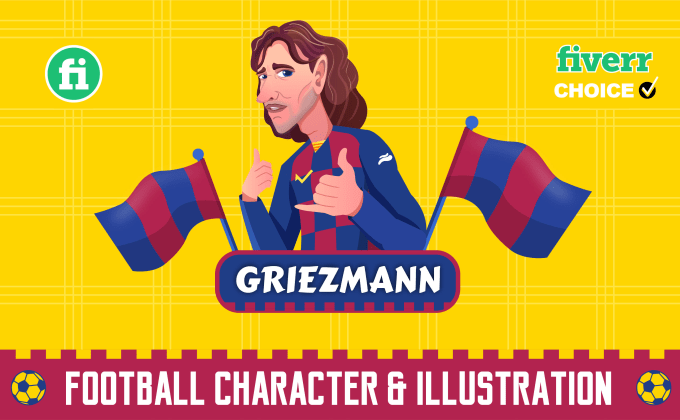 Gig Preview - Design football soccer character and illustration