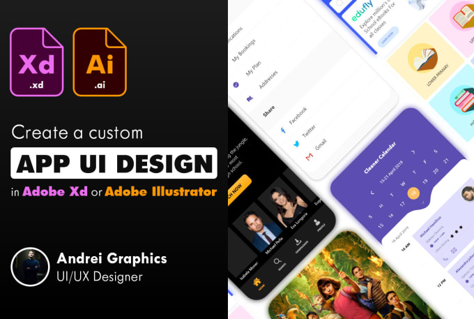 Gig Preview - Create a custom app ui design in adobe xd or sketch