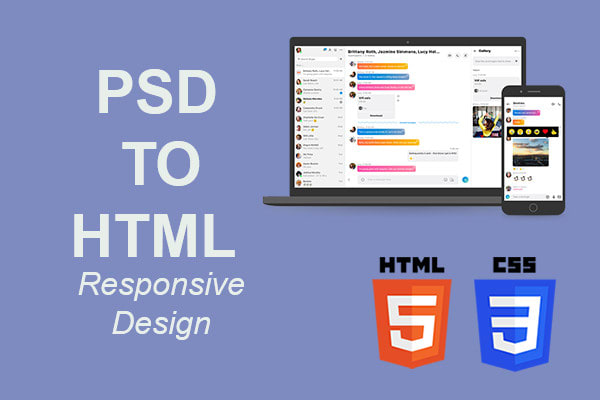 Gig Preview - Convert psd to html,sketch to html responsive