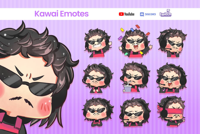 Gig Preview - Create chibi emote for your kick, twitch, discord or any platforms