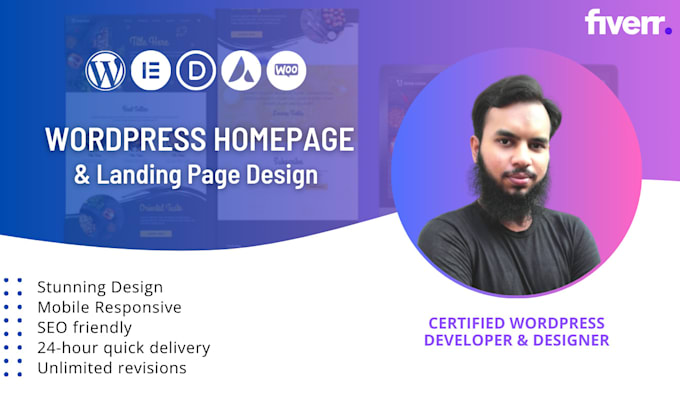 Bestseller - build a stunning wordpress homepage or landing page design