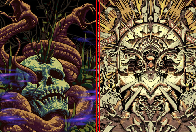 Gig Preview - Create professional dark art detail for your brand or band