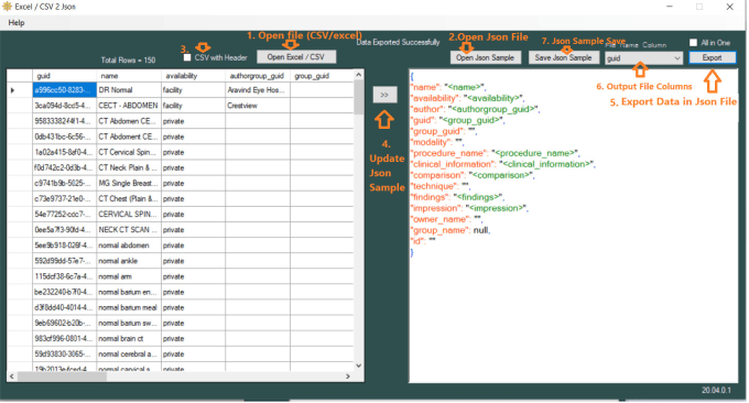 Gig Preview - Csv or excel to json file by software and simplify your work