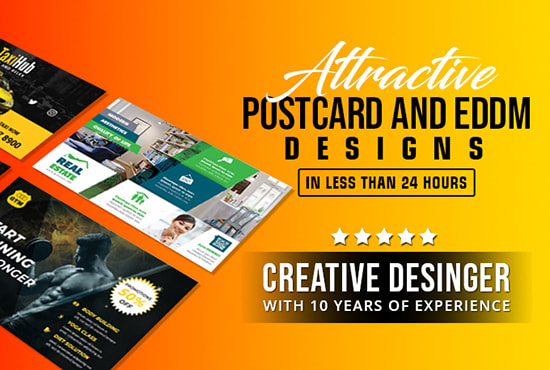 Gig Preview - Create a premium postcard or eddm design in 24 hours