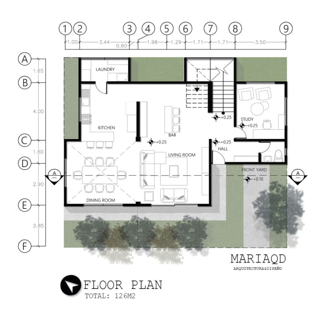 Gig Preview - Draw your interior floor plan in 2d with autocad