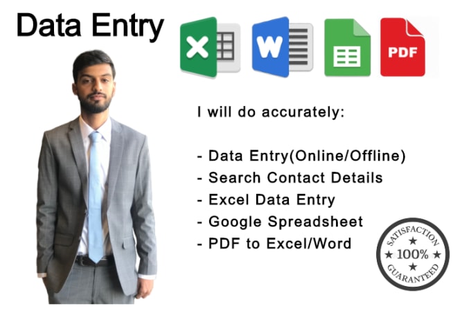 Gig Preview - Do accurate data entry, copy paste, and web research