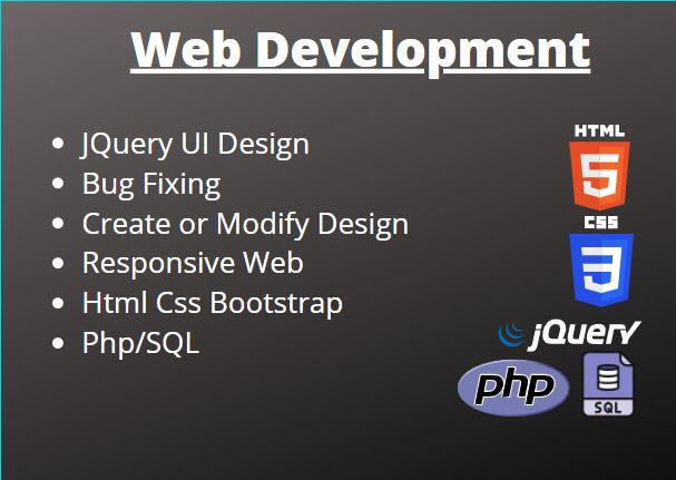 Gig Preview - Create or modify web using php jquery html css bootstrap