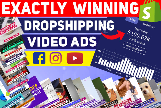 Gig Preview - Create unique shopify dropshipping video ads