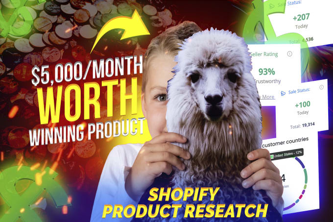 Gig Preview - Do shopify winning product research for shopify dropshipping product stores