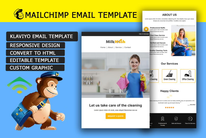 Gig Preview - Design your mailchimp newsletter, klaviyo email template