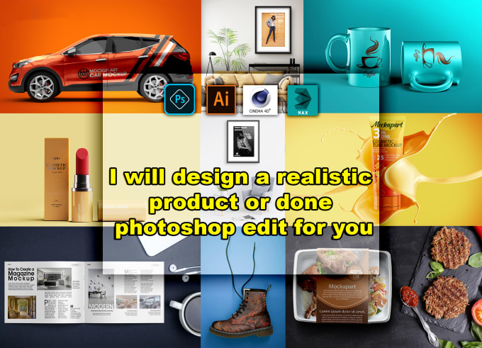 Bestseller - design realistic  product and done photoshop edit for you