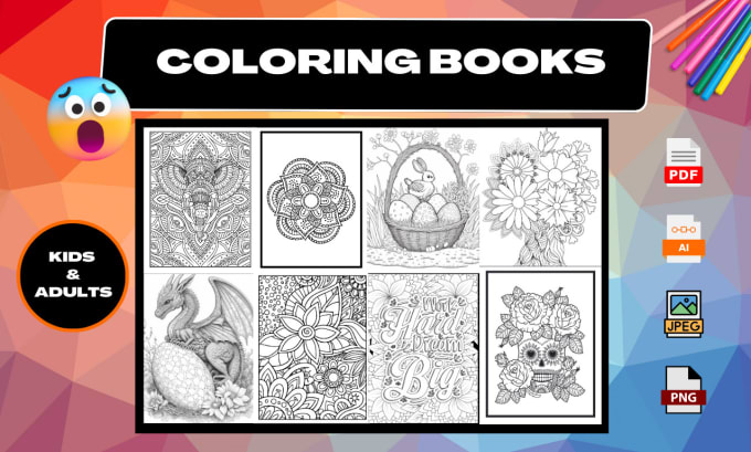 Gig Preview - Design adult coloring book and cover for your KDP business