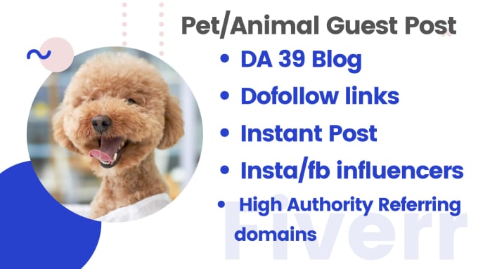 Gig Preview - Publish pet guest post on da 40 pet blog