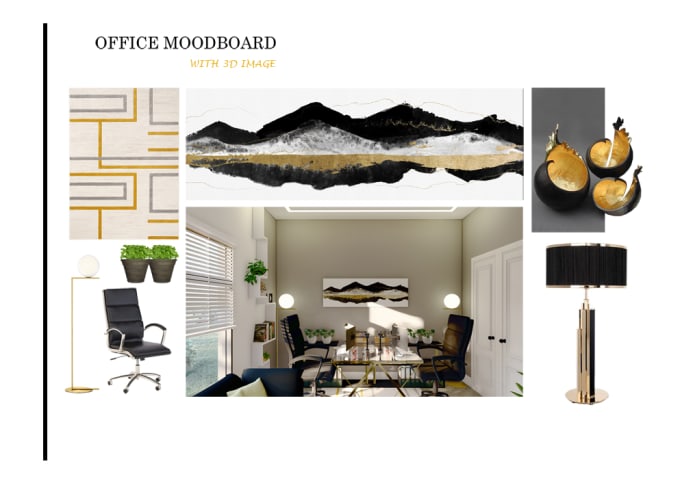 Gig Preview - Do your interior mood board with realistic 3d images