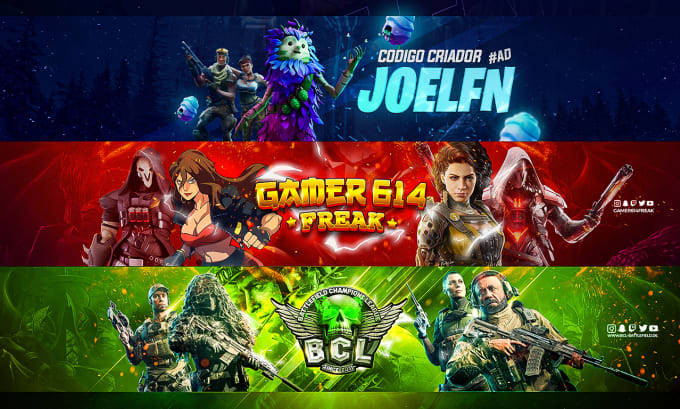 Gig Preview - Design custom youtube gaming banner, facebook twitch cover