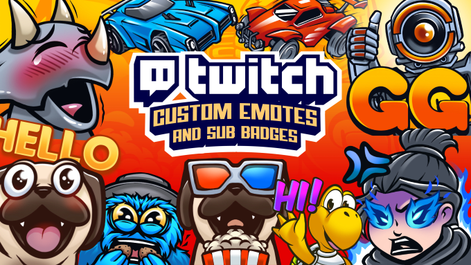 Gig Preview - Create twitch emotes sub badges for streamer twitch mixer