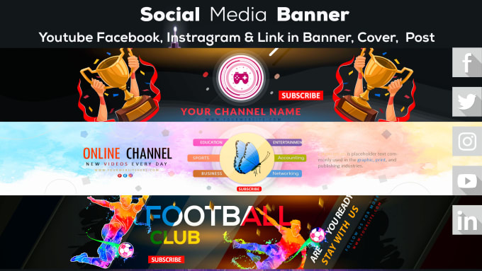 Gig Preview - Design  youtube banner, facebook, instagram, linkedin cover,