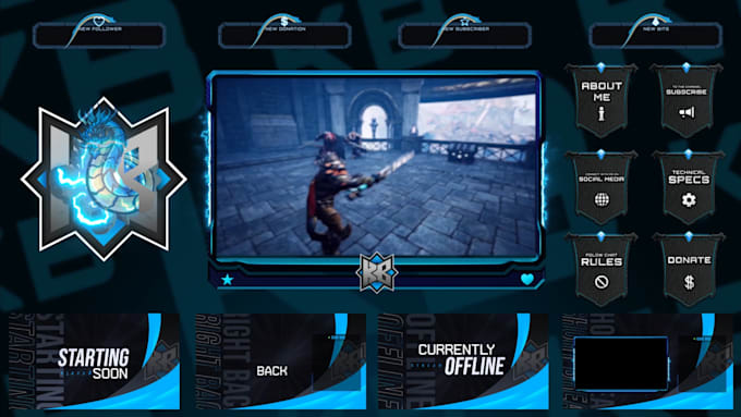 Gig Preview - Design animated professional twitch overlay stream package