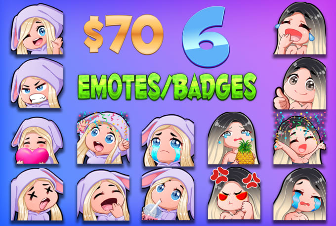 Gig Preview - Create stunning twitch emotes and sub badges