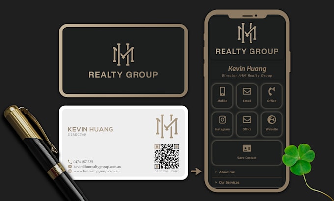 Gig Preview - Provide interactive digital business card design, qr code, email signature