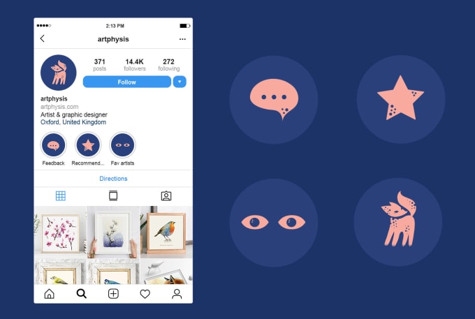 Gig Preview - Design unique instagram highlights, website icons