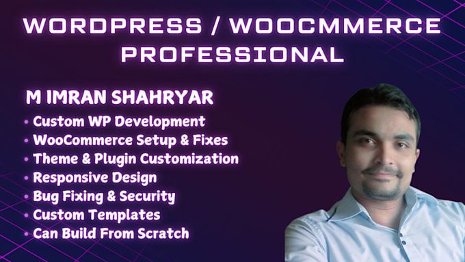 Gig Preview - Do wordpress and woocommerce customization and website