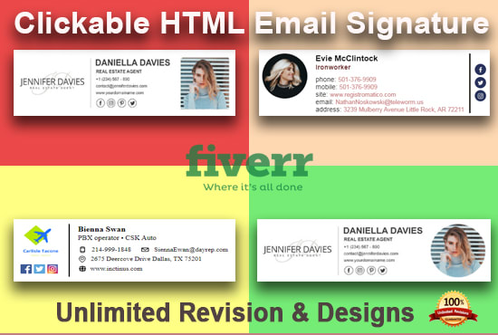 Gig Preview - Create HTML clickable email signature for iphone