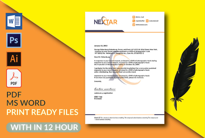 Gig Preview - Create editable custom business letterhead word template