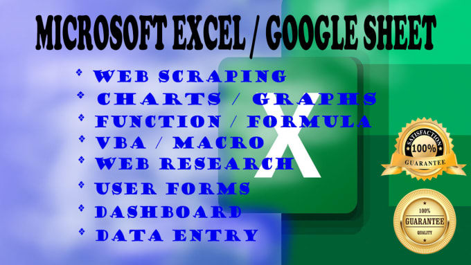 Gig Preview - Provide excellent service in excel function, vba, macro